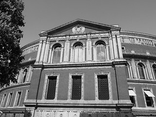 Image showing Black and white Royal Albert Hall in London