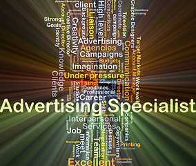 Image showing Advertising specialist background concept glowing