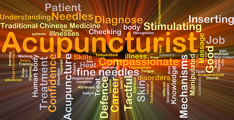 Image showing Acupuncturist background concept glowing