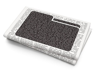 Image showing Business concept: Folder on Newspaper background