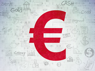 Image showing Currency concept: Euro on Digital Paper background