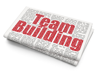 Image showing Business concept: Team Building on Newspaper background