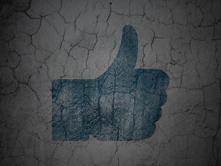 Image showing Social media concept: Thumb Up on grunge wall background
