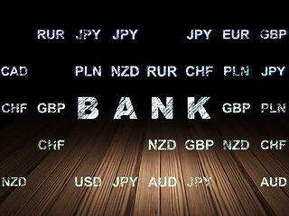 Image showing Money concept: Bank in grunge dark room