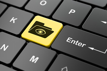 Image showing Business concept: Folder With Eye on computer keyboard background