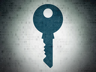 Image showing Security concept: Key on Digital Paper background