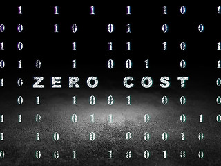 Image showing Finance concept: Zero cost in grunge dark room