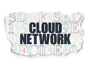 Image showing Cloud computing concept: Cloud Network on Torn Paper background