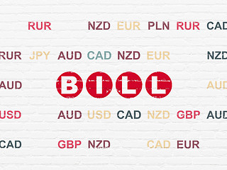 Image showing Currency concept: Bill on wall background