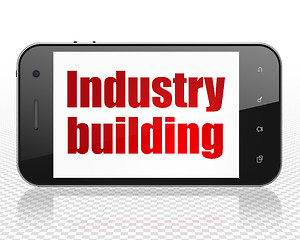 Image showing Industry concept: Smartphone with Industry Building on display