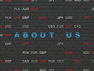 Image showing Finance concept: About us on wall background