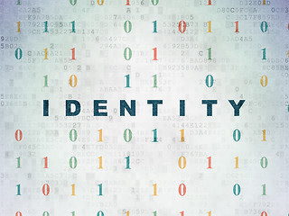 Image showing Protection concept: Identity on Digital Paper background