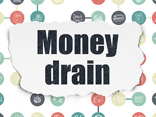 Image showing Money concept: Money Drain on Torn Paper background