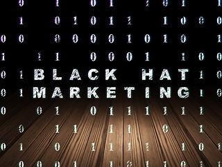 Image showing Finance concept: Black Hat Marketing in grunge dark room