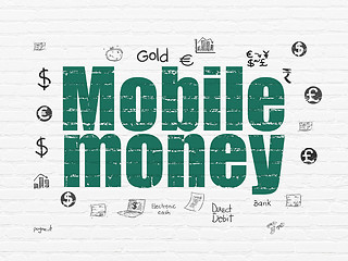 Image showing Money concept: Mobile Money on wall background