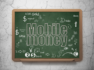 Image showing Banking concept: Mobile Money on School Board background