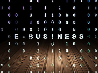 Image showing Finance concept: E-business in grunge dark room