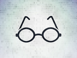 Image showing Science concept: Glasses on Digital Paper background