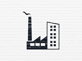 Image showing Finance concept: Industry Building on wall background