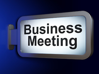 Image showing Finance concept: Business Meeting on billboard background