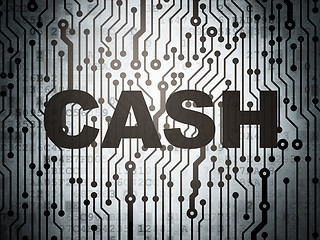 Image showing Currency concept: circuit board with Cash