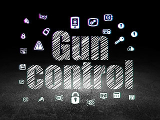 Image showing Privacy concept: Gun Control in grunge dark room