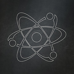 Image showing Science concept: Molecule on chalkboard background