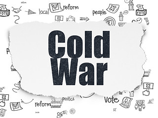 Image showing Politics concept: Cold War on Torn Paper background