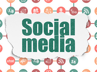 Image showing Social media concept: Social Media on Torn Paper background