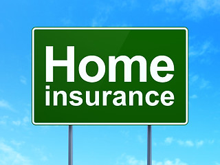 Image showing Insurance concept: Home Insurance on road sign background