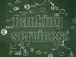 Image showing Money concept: Banking Services on School Board background