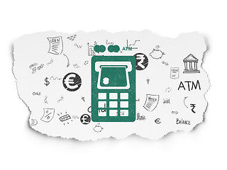 Image showing Currency concept: ATM Machine on Torn Paper background