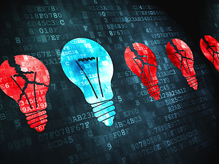 Image showing Finance concept: Lightbulb on digital background