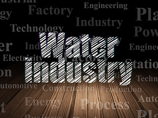 Image showing Manufacuring concept: Water Industry in grunge dark room