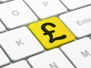 Image showing Banking concept: Pound on computer keyboard background