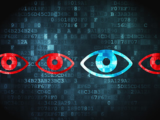 Image showing Security concept: Eye on digital background