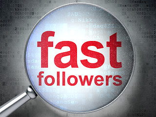 Image showing Finance concept: Fast Followers with optical glass