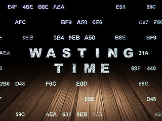 Image showing Time concept: Wasting Time in grunge dark room