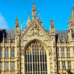 Image showing old in london  historical    parliament glass  window    structu