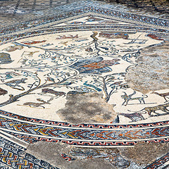 Image showing roof mosaic in the old city morocco africa and history travel