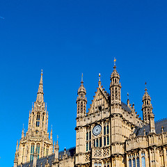 Image showing in london old historical    parliament glass  window    structur