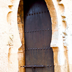 Image showing old door in morocco africa ancien and wall ornate green