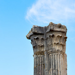 Image showing old column in the africa sky history and nature