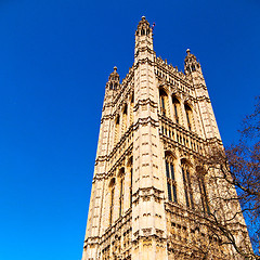 Image showing in london old historical    parliament glass  window    structur