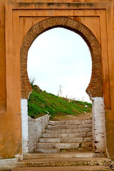 Image showing old door in morocco   green