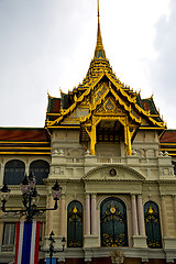 Image showing  thailand asia   in  bangkok rain  temple flag street lamp    mo