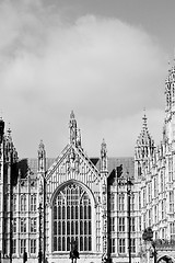 Image showing in london old historical    parliament glass  window    structur