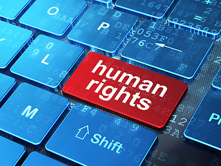 Image showing Political concept: Human Rights on computer keyboard background