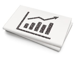 Image showing Advertising concept: Growth Graph on Blank Newspaper background