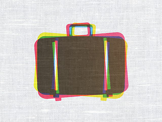 Image showing Travel concept: Bag on fabric texture background